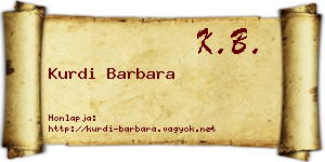 Kurdi Barbara névjegykártya