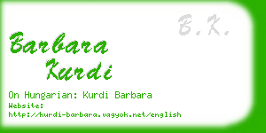 barbara kurdi business card